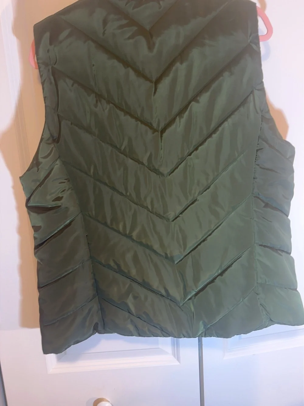 Michael Kors Ivy Green Chevron Quilted Puffer Vest XL NWT